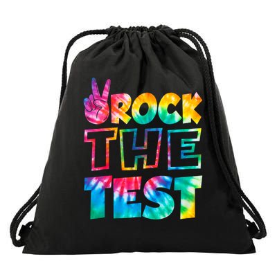 Rock The Test Testing Day Retro Motivational Teach.er Student Drawstring Bag