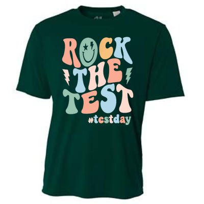 Rock The Test Testing Day Retro Motivational Teacher Student Cooling Performance Crew T-Shirt