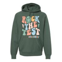 Rock The Test Testing Day Retro Motivational Teacher Student Premium Hoodie