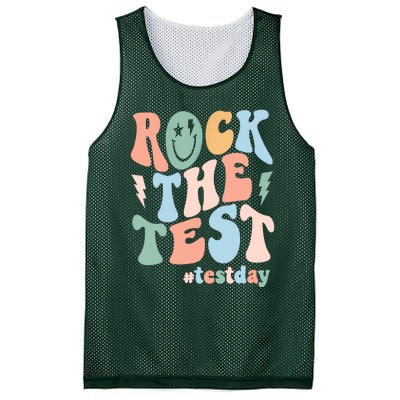 Rock The Test Testing Day Retro Motivational Teacher Student Mesh Reversible Basketball Jersey Tank