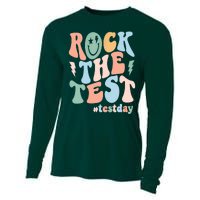 Rock The Test Testing Day Retro Motivational Teacher Student Cooling Performance Long Sleeve Crew