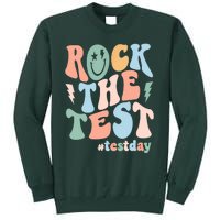 Rock The Test Testing Day Retro Motivational Teacher Student Tall Sweatshirt