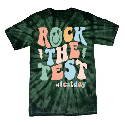 Rock The Test Testing Day Retro Motivational Teacher Student Tie-Dye T-Shirt