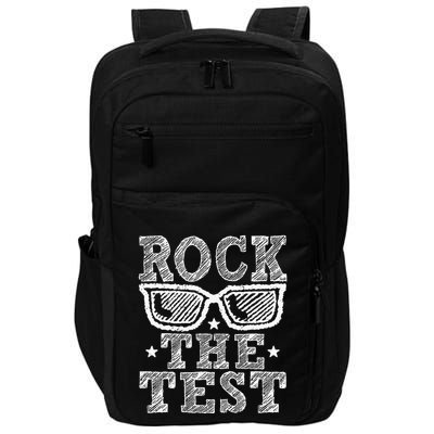Rock The Test Testing Day Retro Motivational Impact Tech Backpack