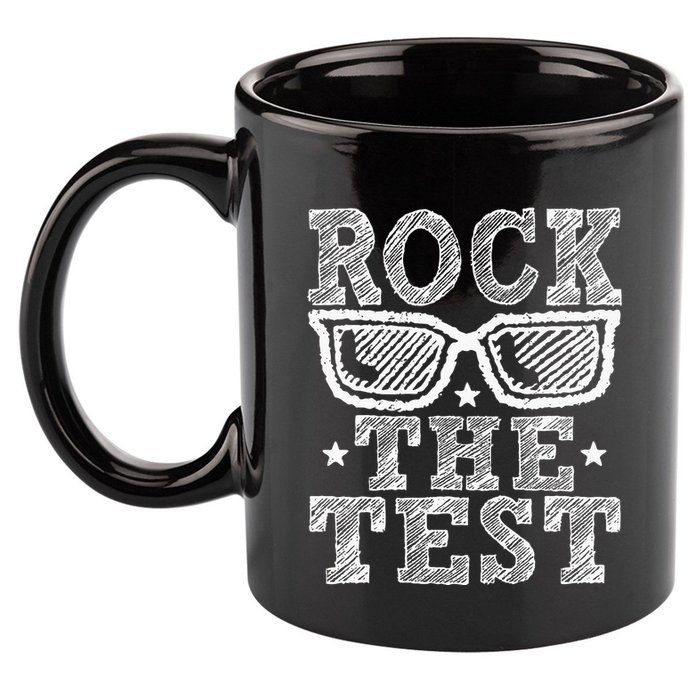Rock The Test Testing Day Retro Motivational 11oz C Handle Ceramic Mug