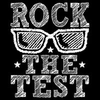 Rock The Test Testing Day Retro Motivational Drawstring Bag
