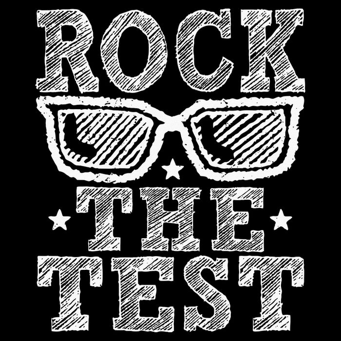 Rock The Test Testing Day Retro Motivational Drawstring Bag