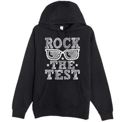 Rock The Test Testing Day Retro Motivational Premium Pullover Hoodie