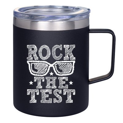 Rock The Test Testing Day Retro Motivational 12oz Stainless Steel Coffee Mug