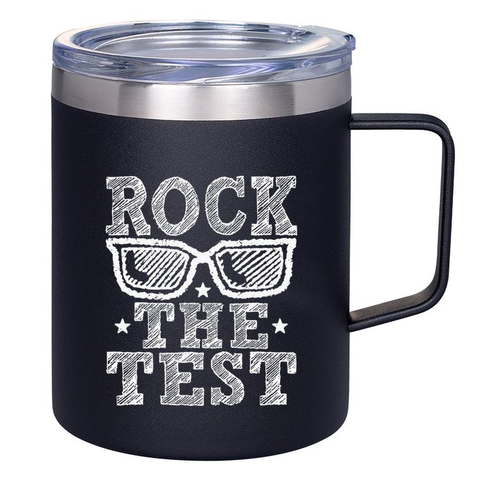 Rock The Test Testing Day Retro Motivational 12oz Stainless Steel Coffee Mug