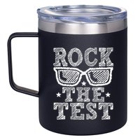 Rock The Test Testing Day Retro Motivational 12oz Stainless Steel Coffee Mug