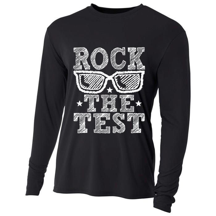 Rock The Test Testing Day Retro Motivational Cooling Performance Long Sleeve Crew