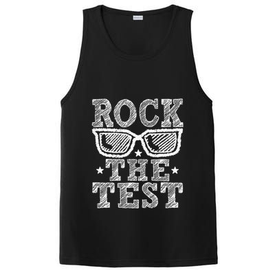 Rock The Test Testing Day Retro Motivational PosiCharge Competitor Tank