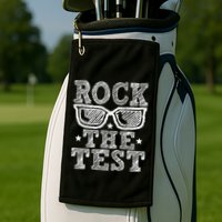 Rock The Test Testing Day Retro Motivational Golf Towel