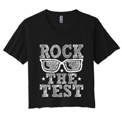 Rock The Test Testing Day Retro Motivational Crop Top
