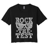 Rock The Test Testing Day Retro Motivational Crop Top