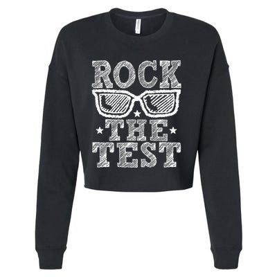 Rock The Test Testing Day Retro Motivational Cropped Pullover Crew