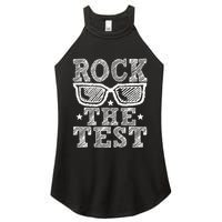 Rock The Test Testing Day Retro Motivational Women's Perfect Tri Rocker Tank
