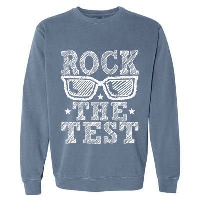 Rock The Test Testing Day Retro Motivational Garment-Dyed Sweatshirt