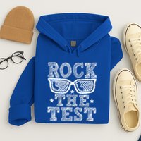 Rock The Test Testing Day Retro Motivational Hoodie