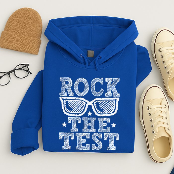Rock The Test Testing Day Retro Motivational Hoodie