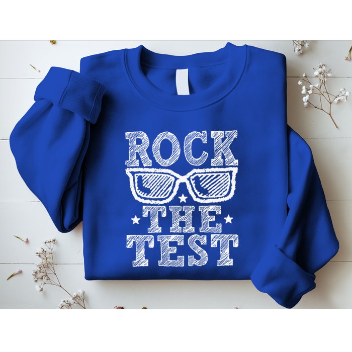 Rock The Test Testing Day Retro Motivational Sweatshirt