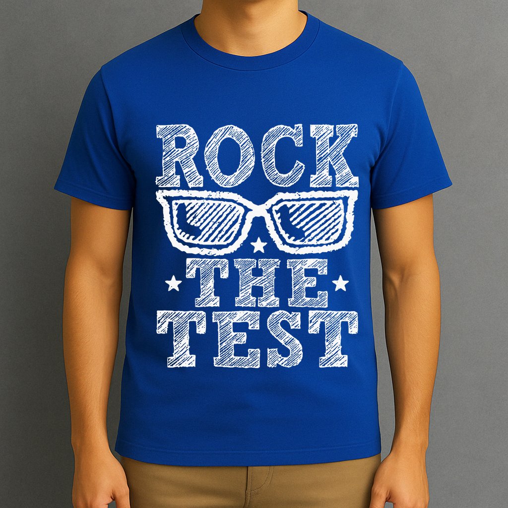Rock The Test Testing Day Retro Motivational T-Shirt