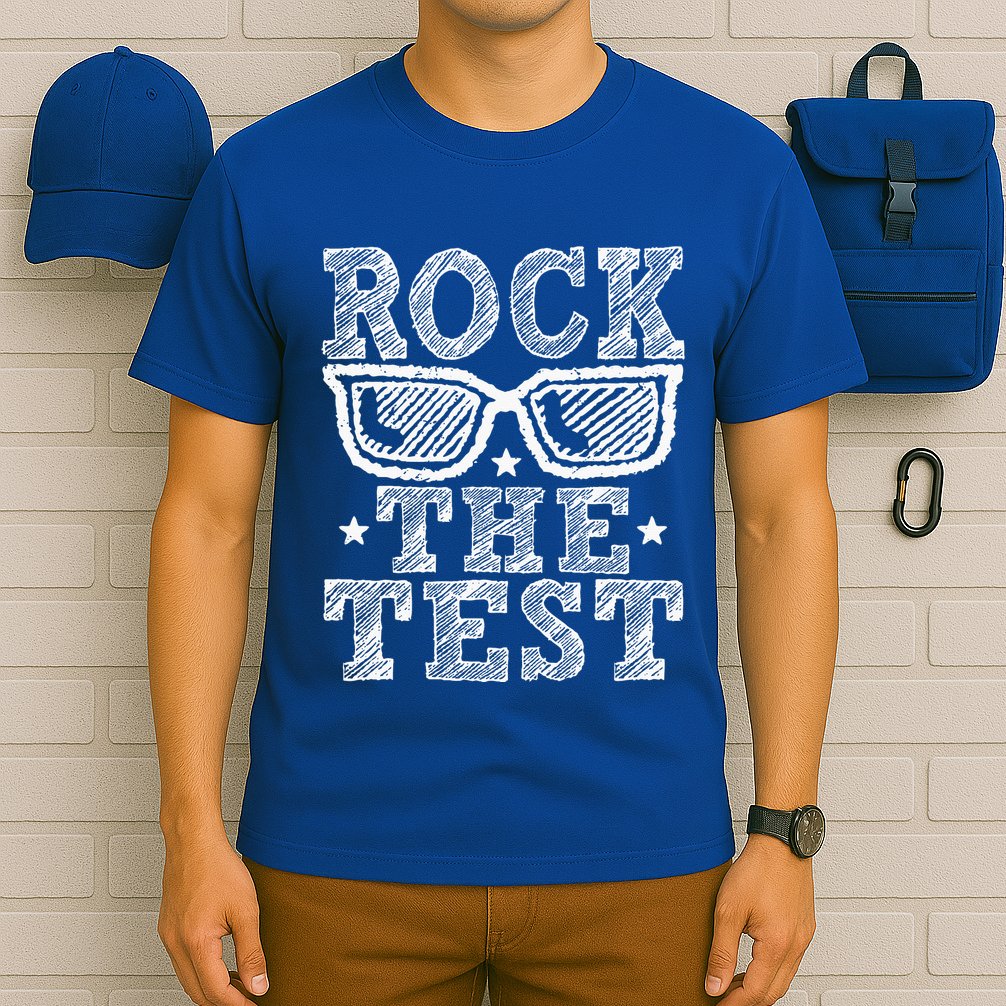 Rock The Test Testing Day Retro Motivational T-Shirt