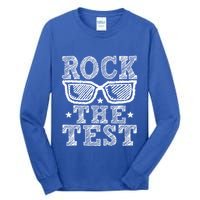 Rock The Test Testing Day Retro Motivational Tall Long Sleeve T-Shirt