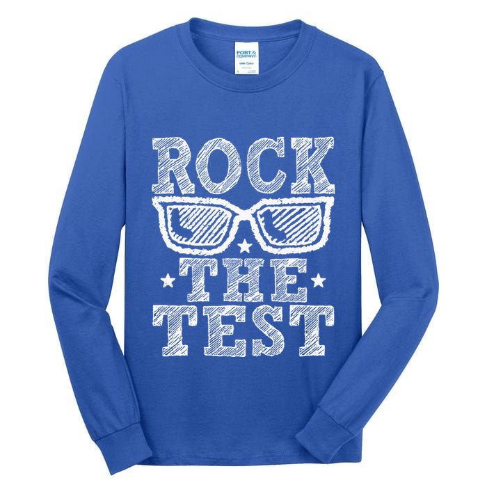 Rock The Test Testing Day Retro Motivational Tall Long Sleeve T-Shirt