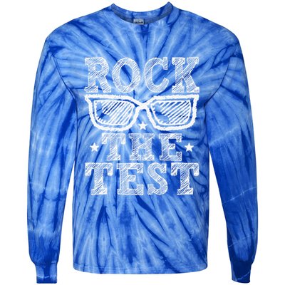 Rock The Test Testing Day Retro Motivational Tie-Dye Long Sleeve Shirt