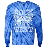 Rock The Test Testing Day Retro Motivational Tie-Dye Long Sleeve Shirt