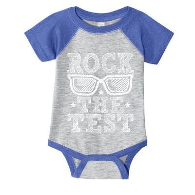 Rock The Test Testing Day Retro Motivational Infant Baby Jersey Bodysuit