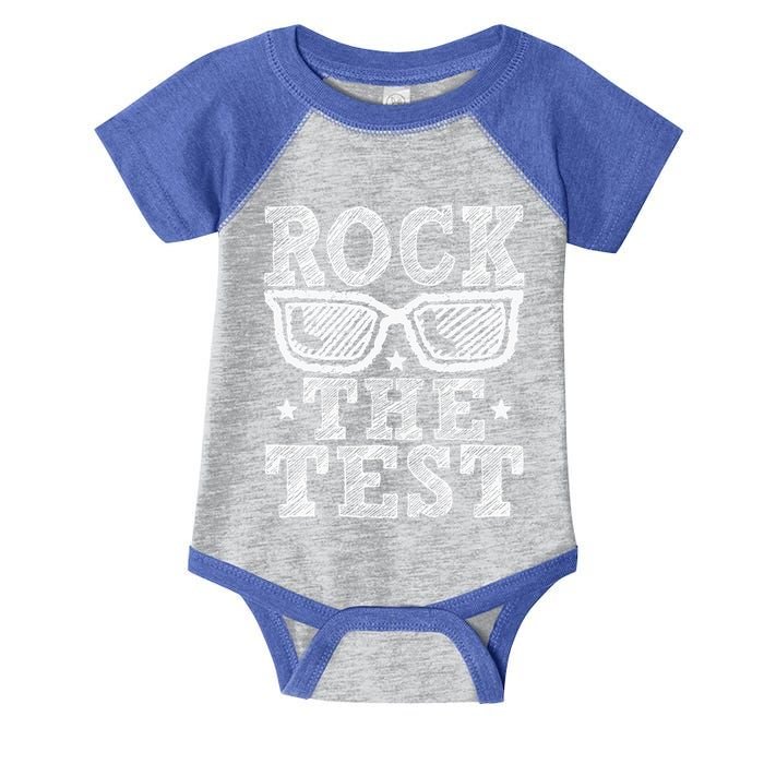 Rock The Test Testing Day Retro Motivational Infant Baby Jersey Bodysuit