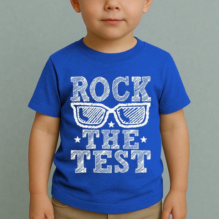 Rock The Test Testing Day Retro Motivational Toddler T-Shirt