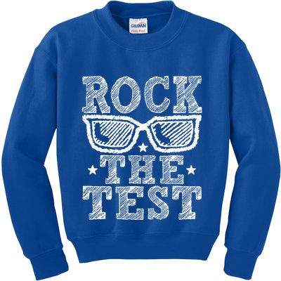 Rock The Test Testing Day Retro Motivational Kids Sweatshirt