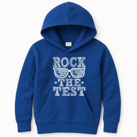 Rock The Test Testing Day Retro Motivational Kids Hoodie