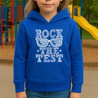 Rock The Test Testing Day Retro Motivational Kids Hoodie