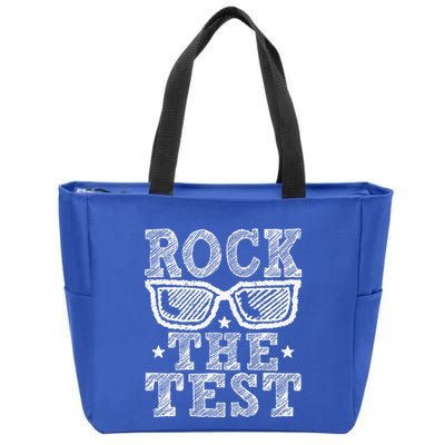 Rock The Test Testing Day Retro Motivational Zip Tote Bag