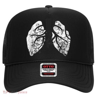 Respiratory Therapy Therapist Lung Doctor Respiratory Cute Gift High Crown Mesh Back Trucker Hat