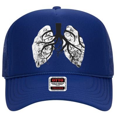 Respiratory Therapy Therapist Lung Doctor Respiratory Cute Gift High Crown Mesh Back Trucker Hat