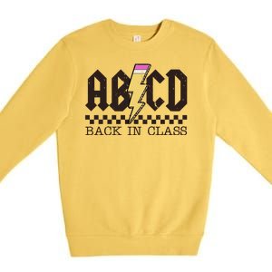 Retro Teacher Tour Abcd Back To School Classic Rock Premium Crewneck Sweatshirt