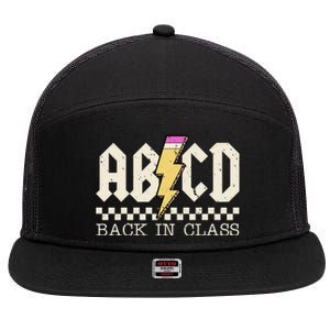 Retro Teacher Tour Abcd Back To School Classic Rock 7 Panel Mesh Trucker Snapback Hat