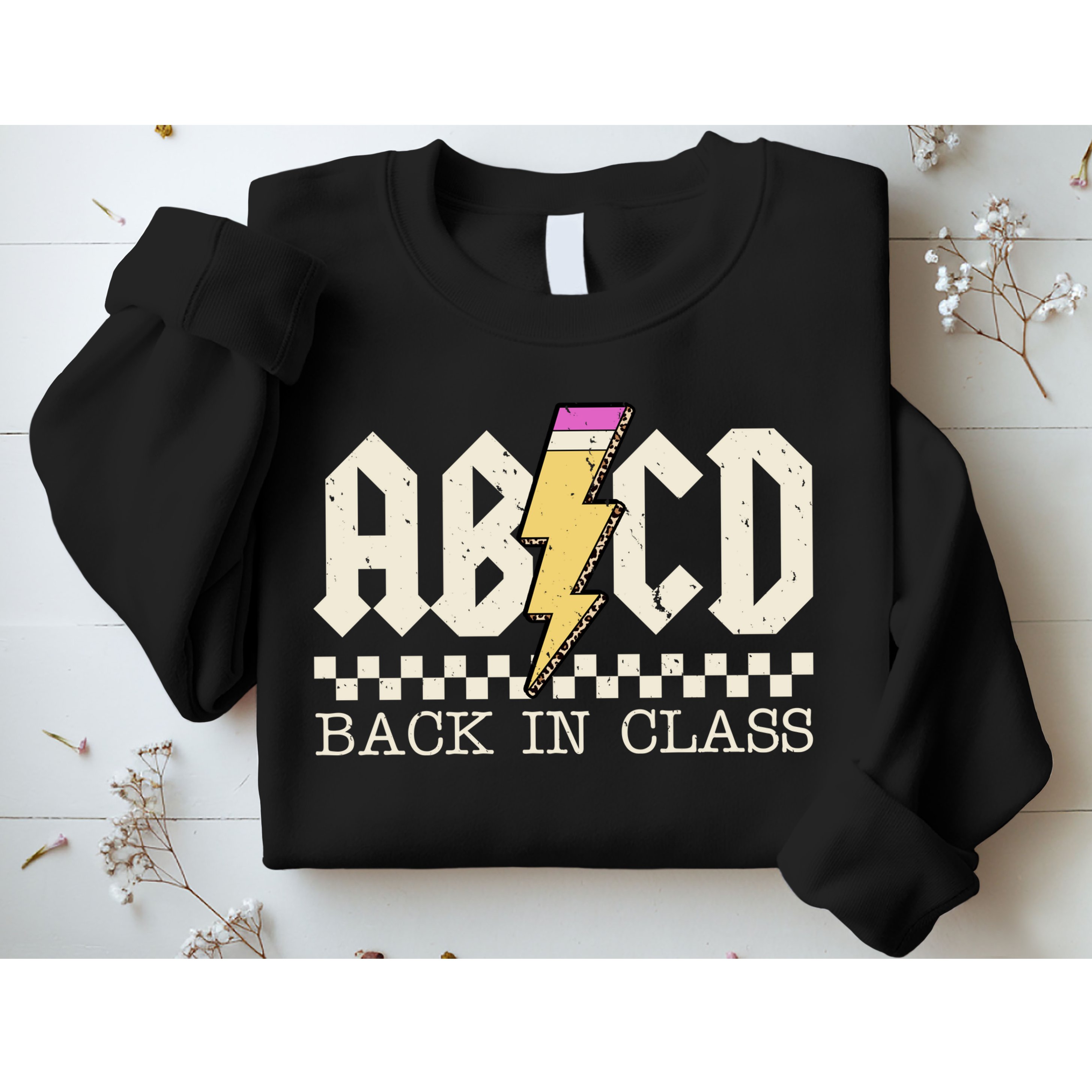 Retro Teacher Tour Abcd Back To School Classic Rock Sweatshirt