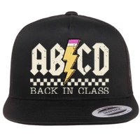 Retro Teacher Tour Abcd Back To School Classic Rock Flat Bill Trucker Hat