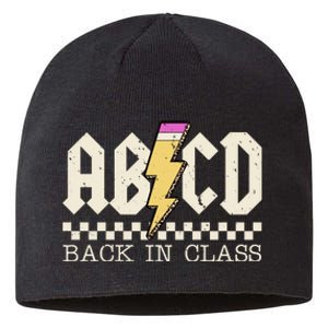 Retro Teacher Tour Abcd Back To School Classic Rock Sustainable Beanie