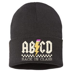 Retro Teacher Tour Abcd Back To School Classic Rock Sustainable Knit Beanie