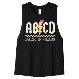 Retro Teacher Tour Abcd Back To School Classic Rock Women's Racerback Cropped Tank