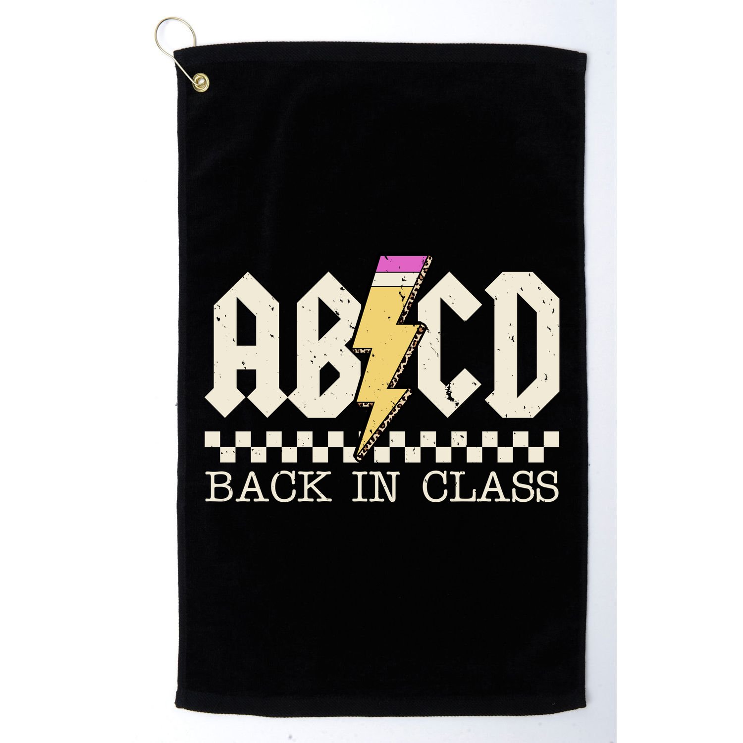 Retro Teacher Tour Abcd Back To School Classic Rock Golf Towel