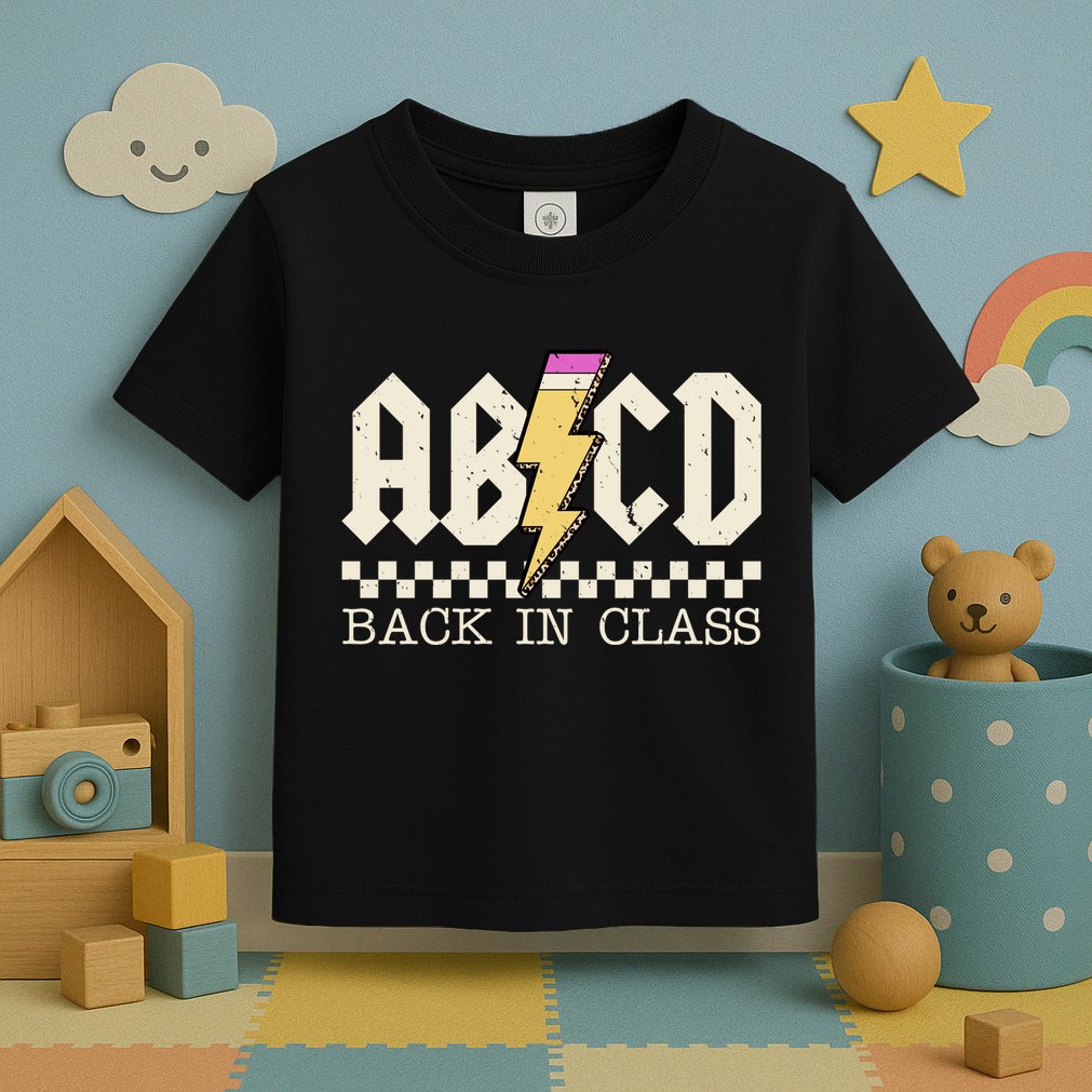 Retro Teacher Tour Abcd Back To School Classic Rock Toddler T-Shirt